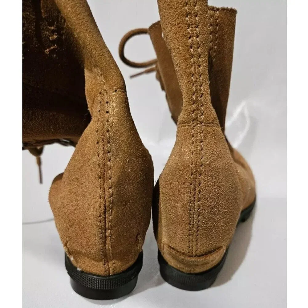 Sorel Youth Joan of Arctic Wedge Ankle Booties Kids Size 4 EUR 35 Brown Leather